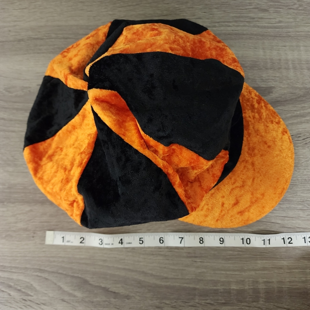 🎃🧡 70’s Disco Rasta Pimp Apple Jack Costume Hat Vtg crushed velvet Halloween